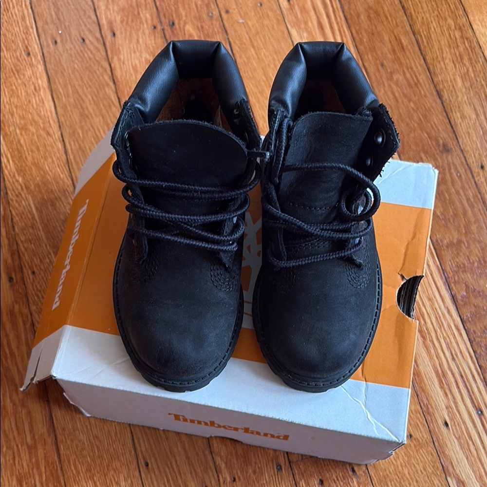 Timberland Black Boots Suede Padded Collar